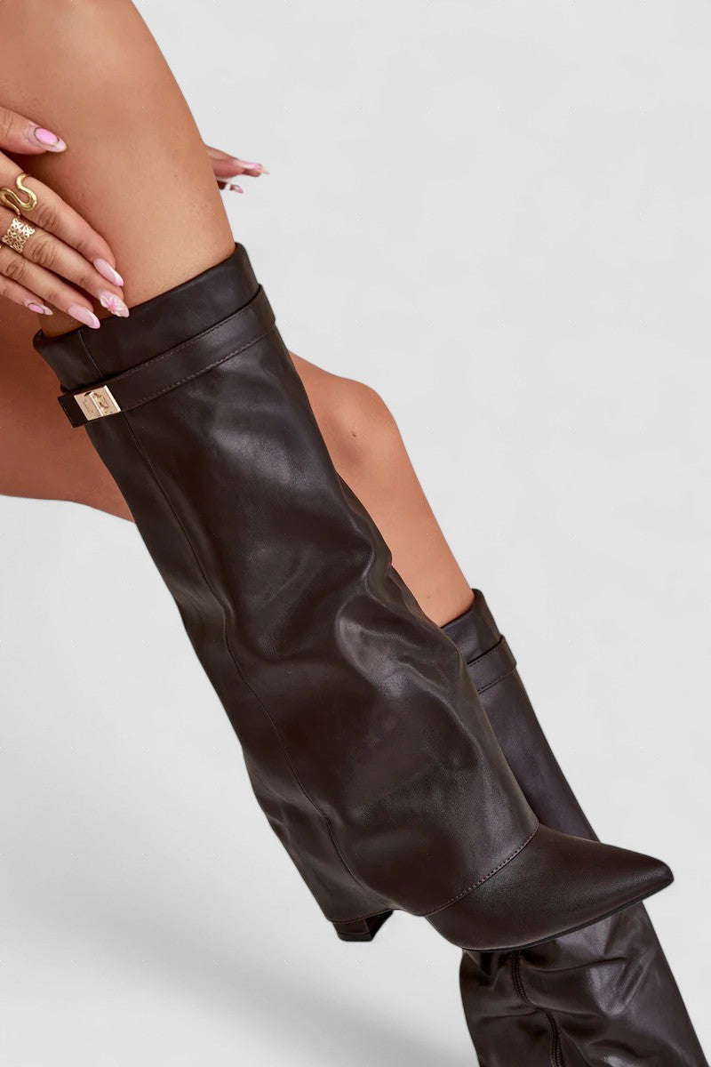 Alyce | Fold-Over Leather Boots