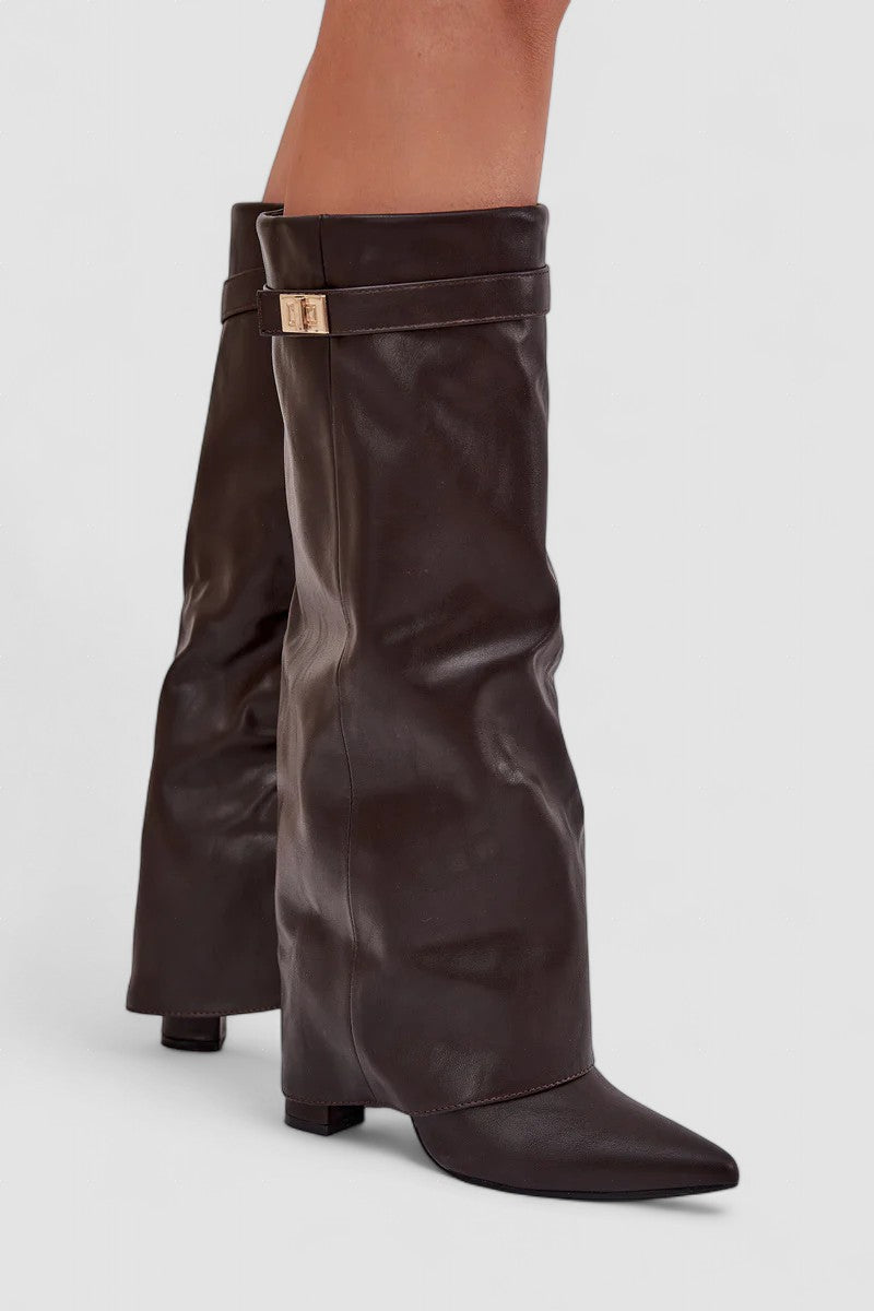 Alyce | Fold-Over Leather Boots